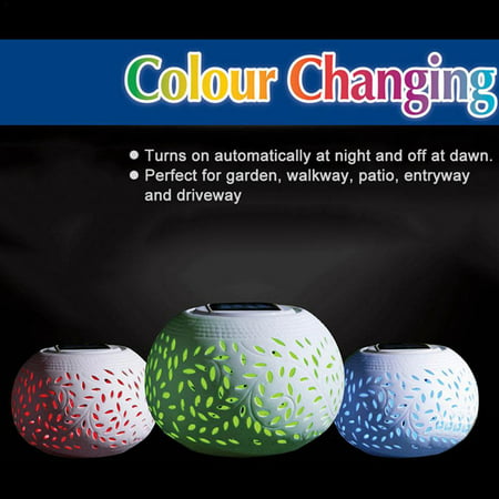 Solar Light Colorful Hollow Ceramic LED Solar Powered Table Lamp Night Light